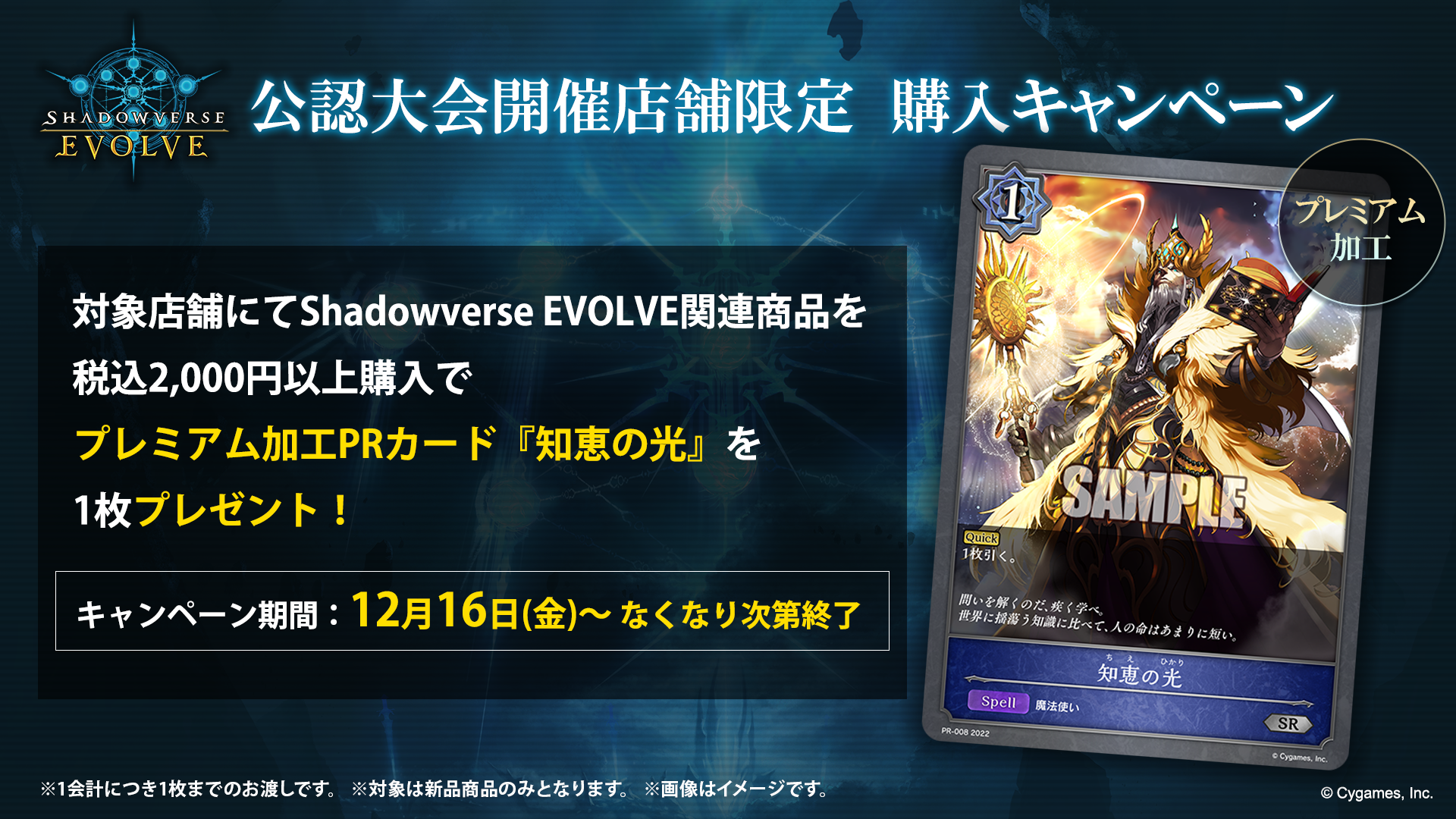 Shadowverse EVOLVE』公認大会開催店舗限定 購入キャンペーン