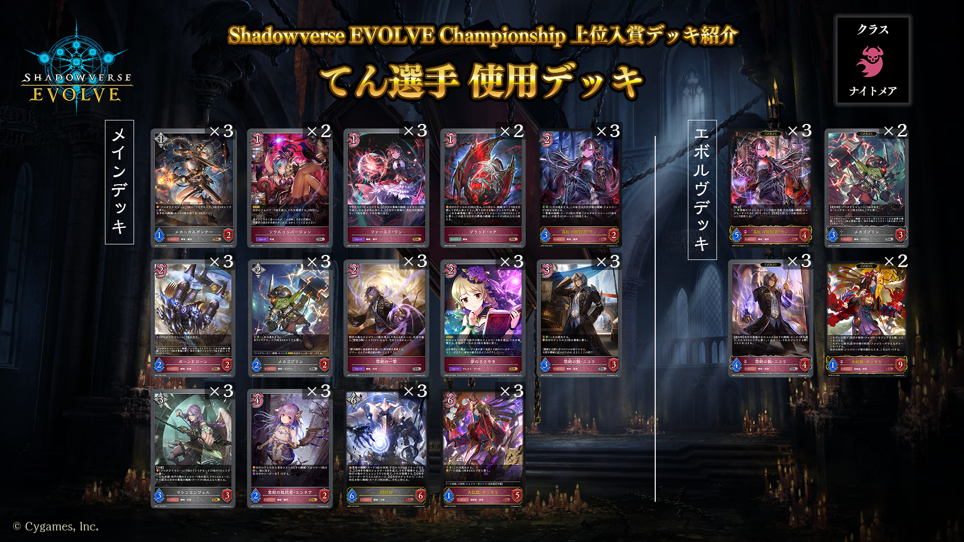 Shadowverse EVOLVE Championship」（2024年1月3週）上位入賞者デッキ