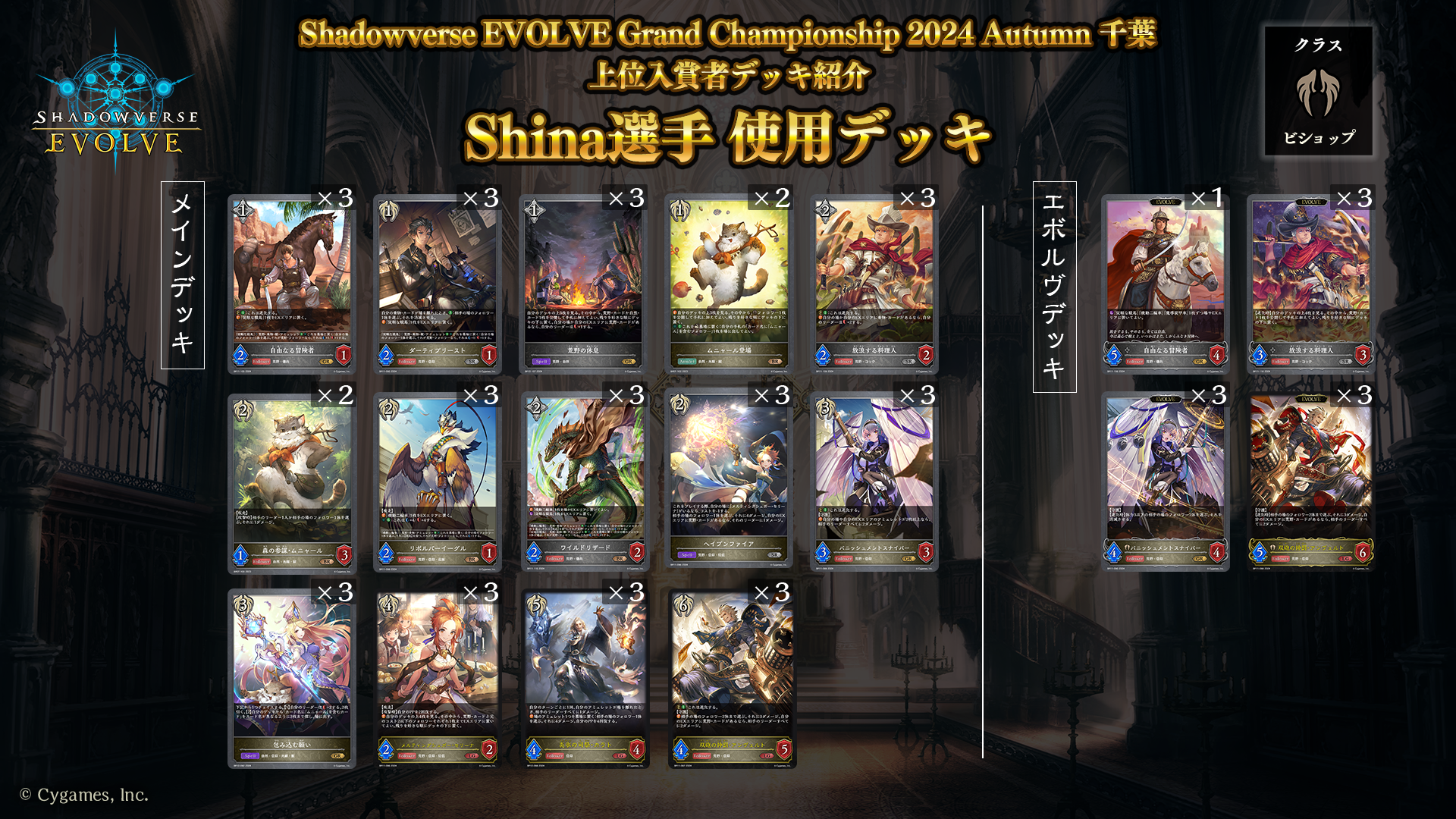 Shadowverse EVOLVE Grand Championship 2024 Autumn 千葉」上位