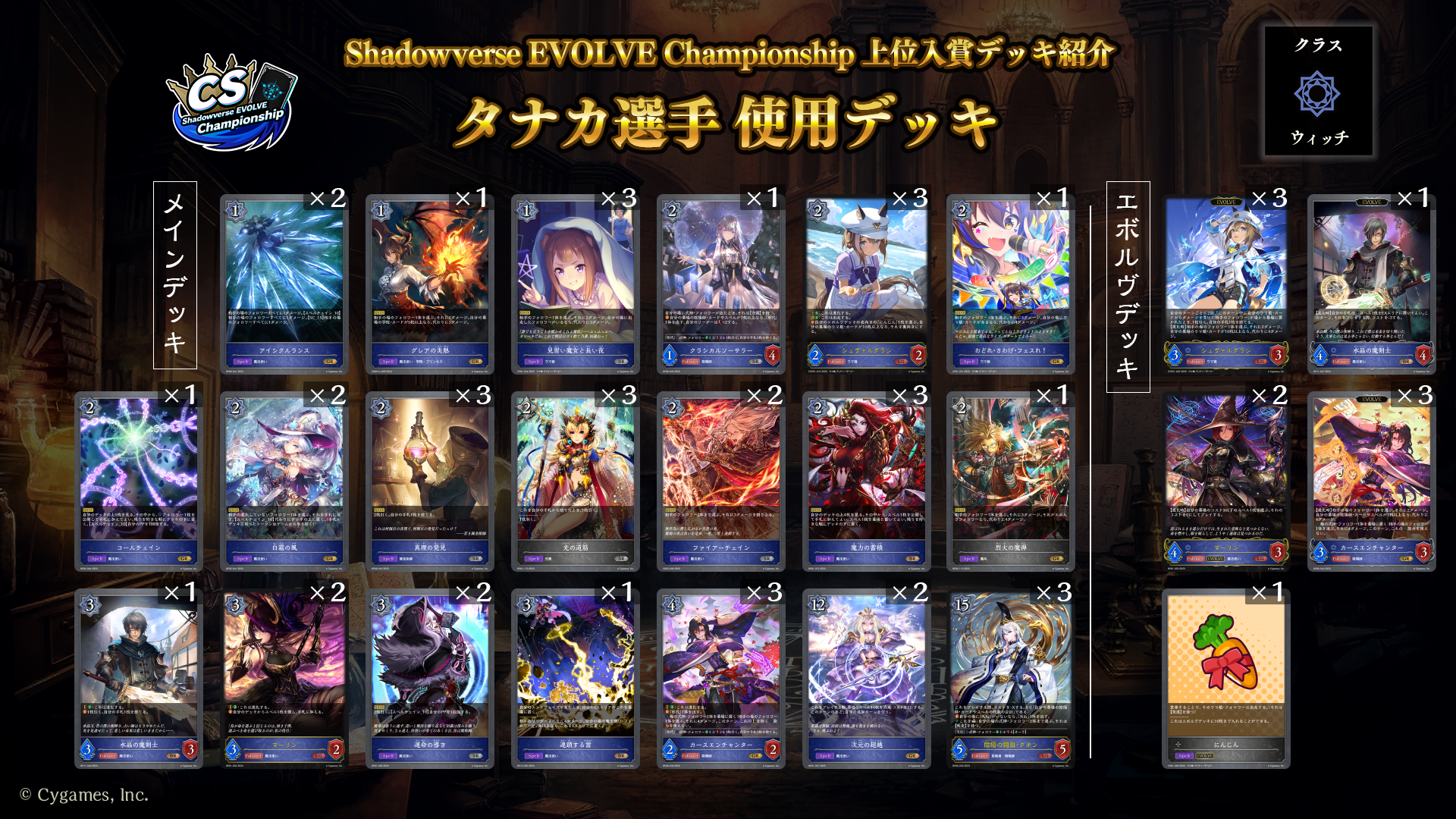 Shadowverse EVOLVE Grand Prix 2024 Winter 京都」上位入賞者