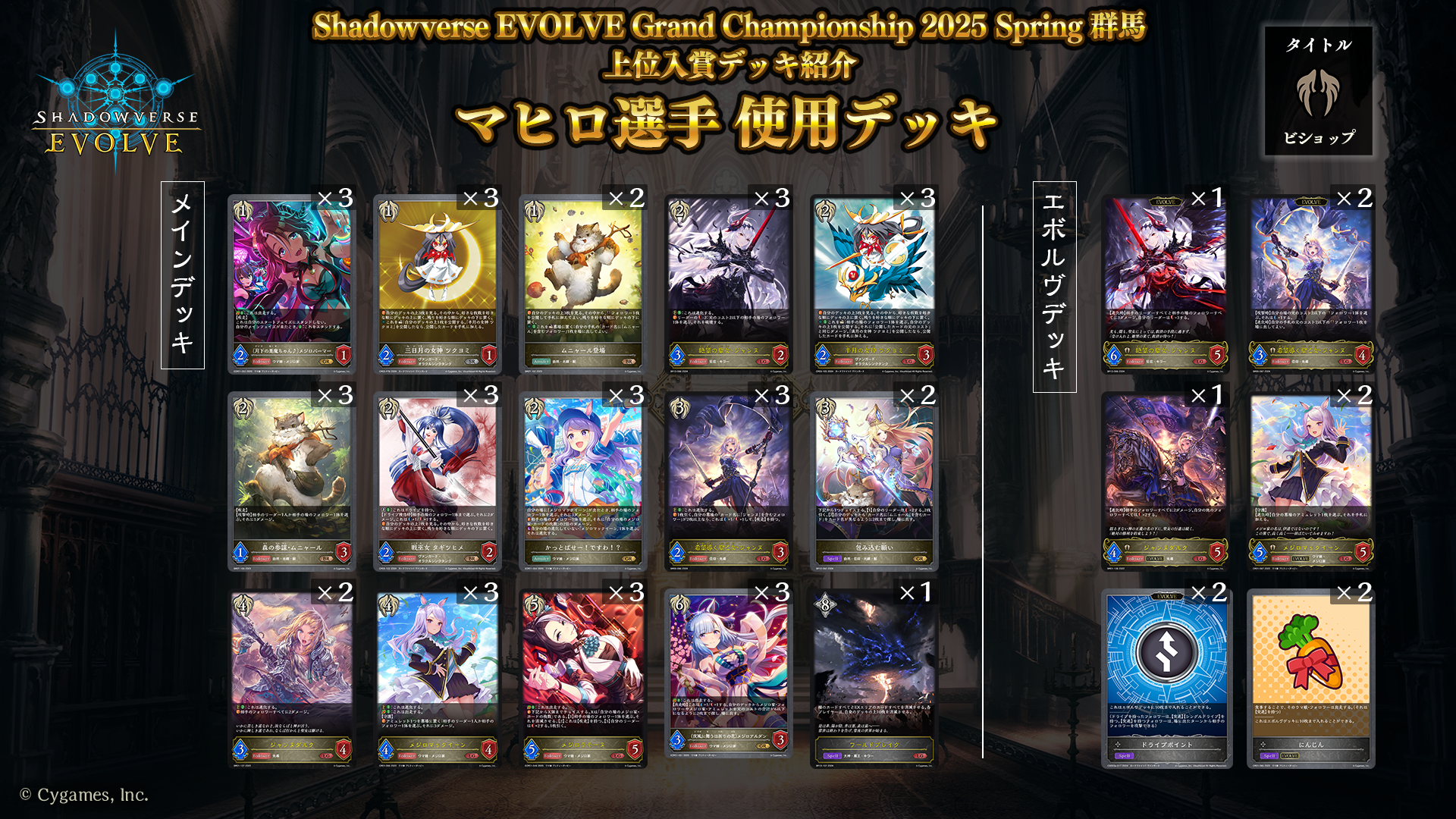 Shadowverse EVOLVE Grand Championship 2025 Spring 群馬」上位