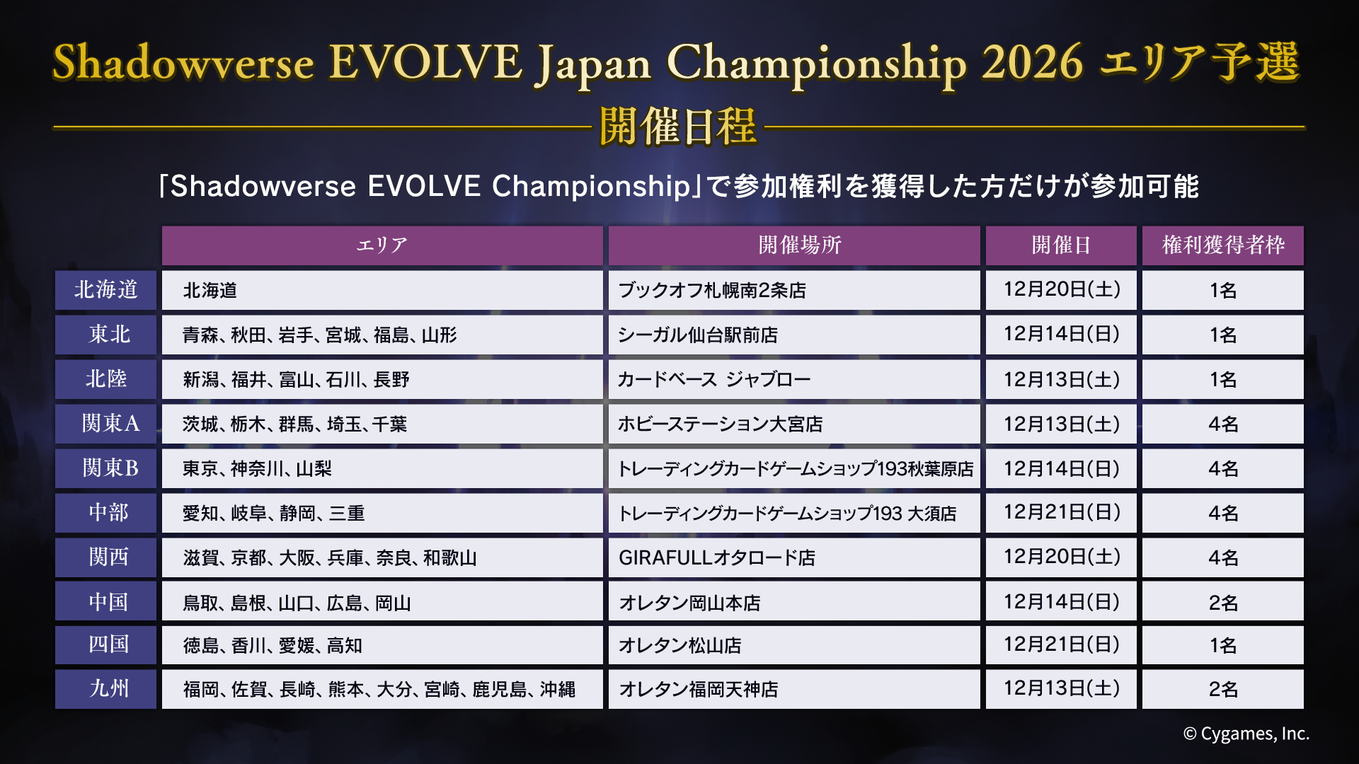 Japan Championship2026 エリア予選 | EVENT | Shadowverse EVOLVE